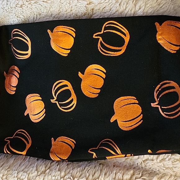 Pumpkin (S/M) Foil Black/Orange Halloween Leggings - Picture 4 of 10